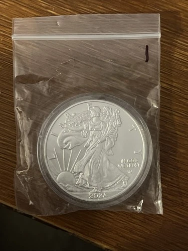 2024 American Silver Eagle $1 Coin 1 oz Fine Silver BU In Capsule 1