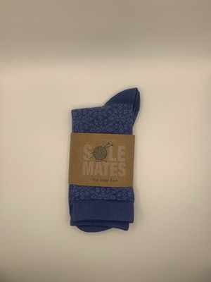 Solemates blaue Mono Socken 4-7 Viskose aus Bambus weich 