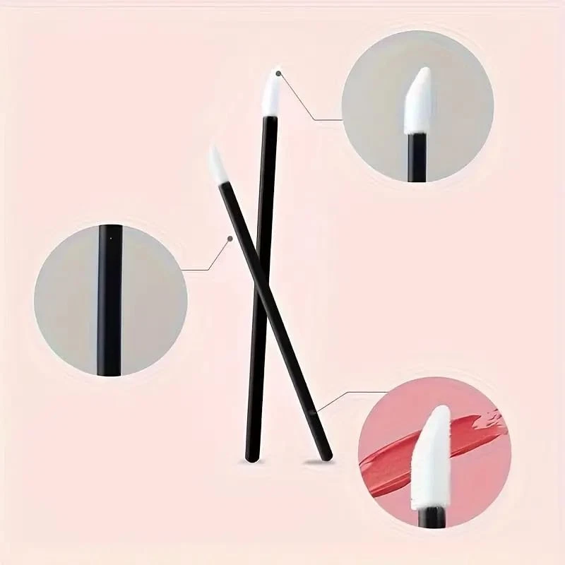 100/50X Einweg-Lippenpinsel Gloss Lipstick Wand Applikator Makeup Pinsel - Bild 4 von 4