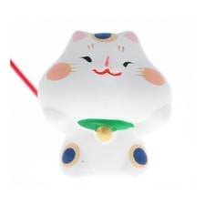 Ryukodo Chubby-Cheek Lucky Cat Omikuji Figurine (Fortune Included)