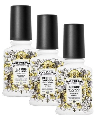 Poo-Pourri Original Citrus Before-You-Go Toilet Spray, 2 fl oz Pack Of 3! New !!