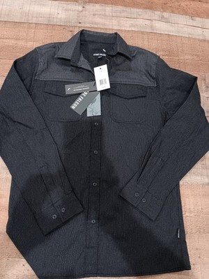 Stone Falcon Mens Sm Black Button Down Shirt Long Sleeve Utility Casual NWT 2490