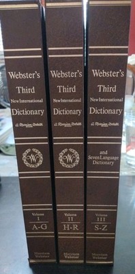 Webster's Third New International Unabridged Dictionary 3-Volume Book Set, 1986.