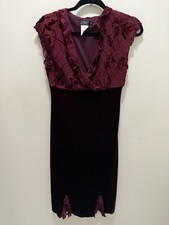 CDC Burgundy Velvet Lace Dress Size 6 Whimsigoth Gothic Romantic Hoco Y2k