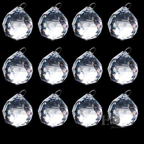 100 PIÈCES LUSTRE CRISTAL LAMPE À FACETTES BOULE PRISMES ATTRAPE-SOLEIL DÉCOR DE FENÊTRE 30 MM - Photo 1 sur 3