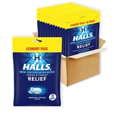 HALLS Mentho Lyptus Cough Drops 80 Count Pack of 12 Total 960 Drops