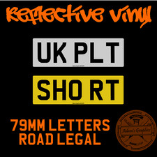 Stick On Number Plate -Numberplate registraion sticker short shortened per plate
