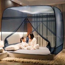 Mosquitera con Dos Puertas Cremallera Cama Malla Cama Toldo Fácil Instalación China