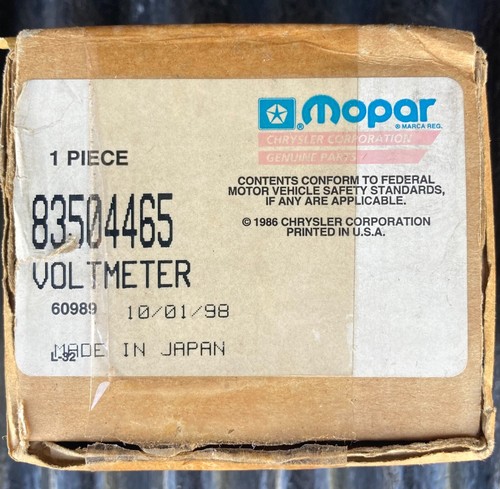 8983504465 NOS AMC|Jeep 1988-96 Cherokee XJ & 88-92 Comanche MJ Voltmeter