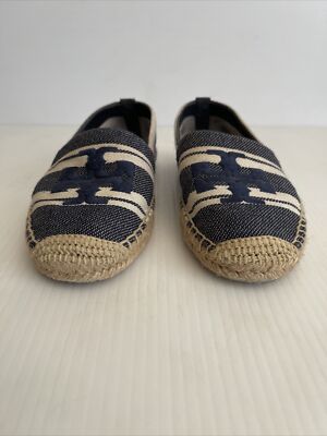 Tory Burch Women's Double T Jacquard Espadrille- 150685 - Denim