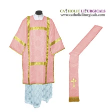 ROSE Deacon Dalmatic Vestment with Deacon's stole, American Dalmatic, NEW