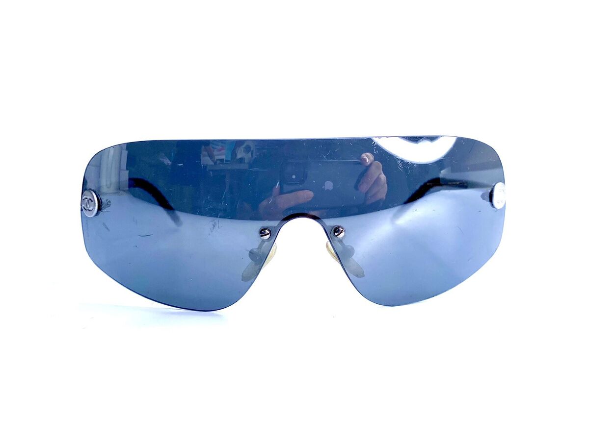 VTG Y2K CHANEL Rimless Mirror Wrap Sunglasses Italy VTG Y2K CHANEL Rimless Mirror Wrap Sunglasses Italy