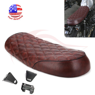 US Motorcycle Cafe Racer Seat Flat Brat Saddle For Honda Suzuki Kawasaki Yamaha