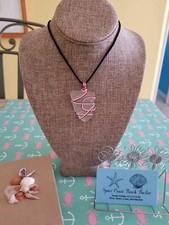 Sea Glass Wire Wrapped Pendant 16" Necklace