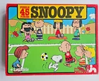 Vintage Snoopy Football Jigsaw Puzzle With Poster 45 Pieces Nathan 1983 Peanuts