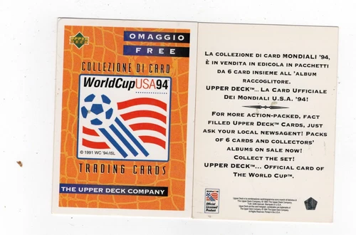 CARDS  WORLD CUP  USA 94  UPPER DECK   SCEGLI NELLA LISTA