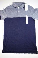 GOODFELLOW CO Blue Colorblock Short Sleeve Polo Shirt NEW Small S