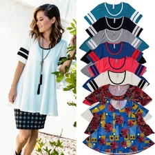 LuLaRoe Women's Perfect T Soild Stripe Super Soft Stretch Fabric Tee T-Shirt