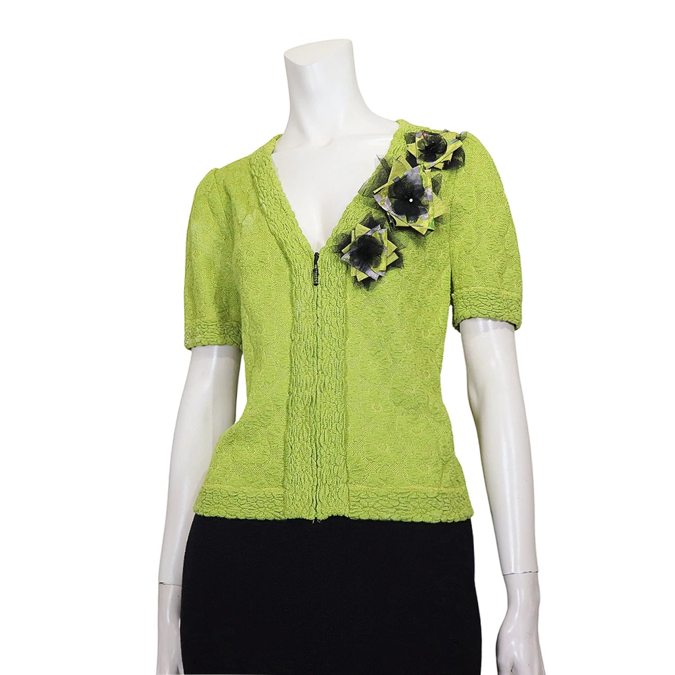 *DESLUMBRANTE* Jaqueta Terno St. John Couture 8 Blazer Noite Cristal Tamanho 8 - Imagem 2 de 4