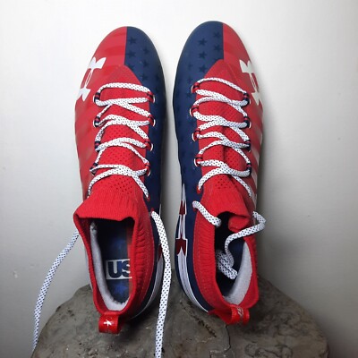 Under Armour Spotlight Lux Mens Football Cleats Size 14 Red  display picture 3