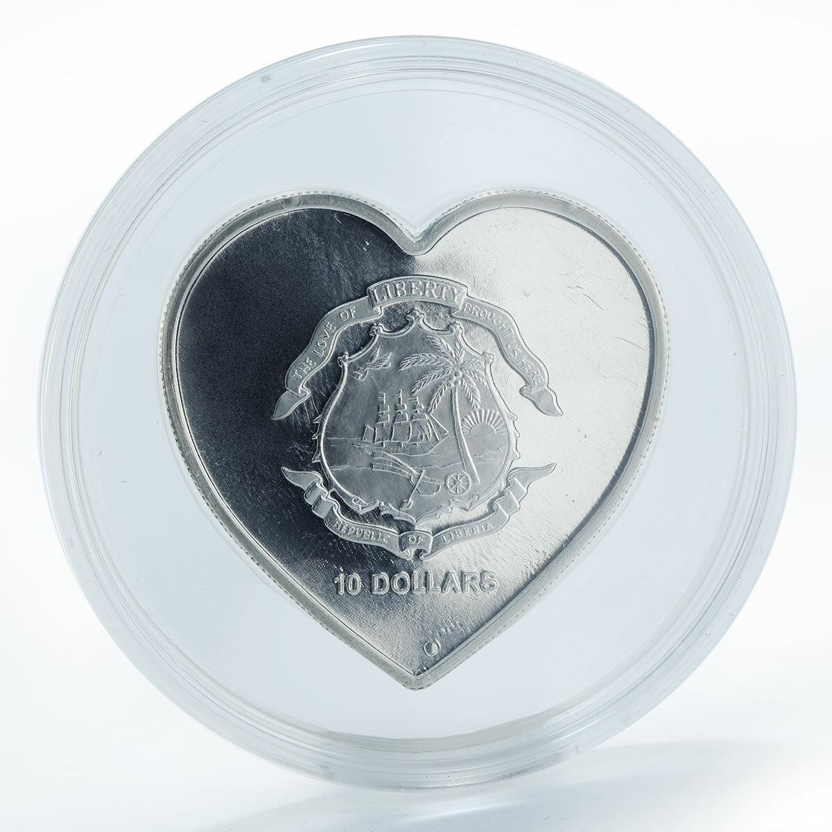 Liberia 10 dollars Endless Love Swans Heart color silver coin 2006