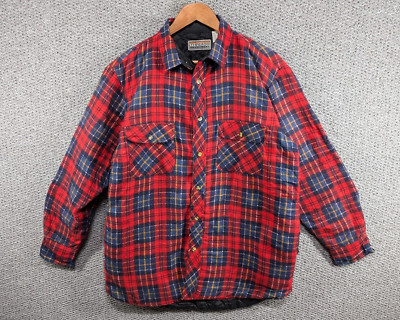 Threads Unlimited Vintage Herren Karo Karo Tartan gepolstert Flanell Arbeit Jacke L