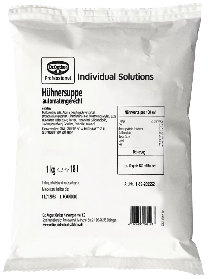 DR. OETKER Dr.Oetker Hühnersuppe Automatensuppe 1kg