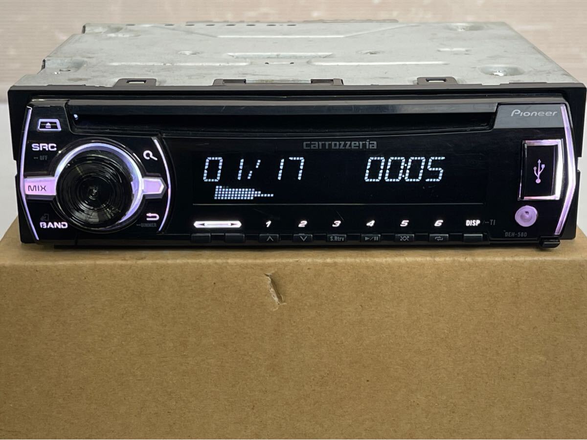 即決】 カロッツェリア DEH-580 CDデッキ 1DIN CD/USB/AUX 動作 即決】 カロッツェリア DEH-580 CDデッキ 1DIN CD/USB/AUX 動作