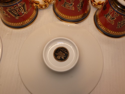 Minh Long Tea Set, Teapot and 5 Cups/Saucers, Egyptian Heiroglyphics Design - Picture 13 of 13