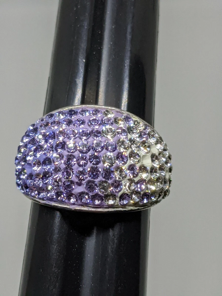 Sterling Silver 925 AU Paved Ring Size 7