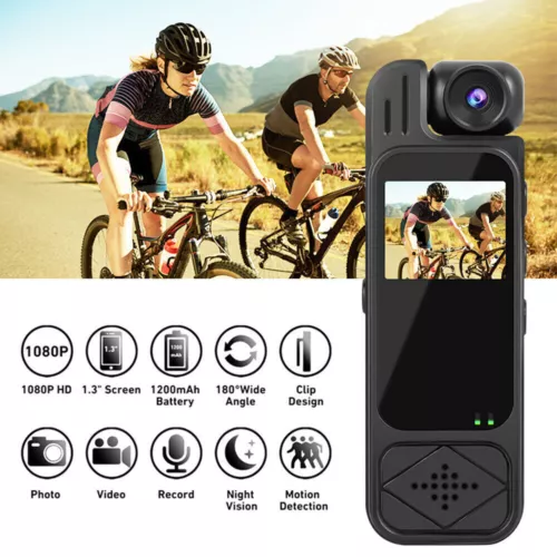 20 Hour 1080P Camcorder Mini Police Body Camera HD 180° Video DVR IR Night Cam - Picture 3 of 23