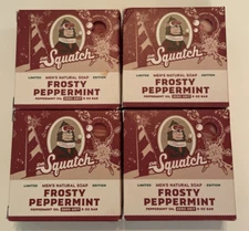 4 Dr. Squatch Natural Soap Frosty Peppermint Bar Limited Edition  5 oz ea
