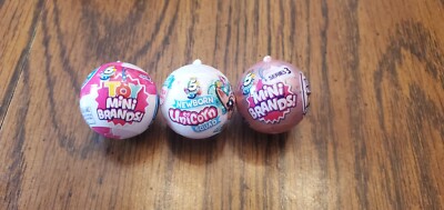 Zuru Toy Mini Brands Toy Series 2 Unicorn Squad Toy ball & Metallic lot of 3