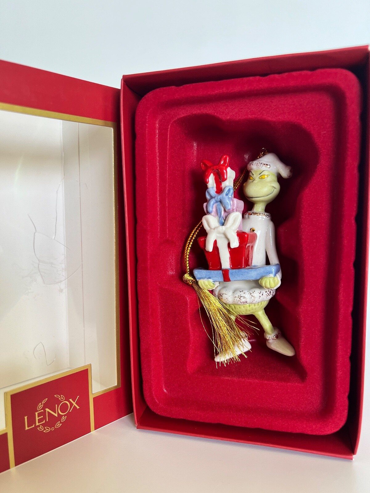 2022 Lenox Grinch With All The Gifts Annual Christmas Tree Ornament
