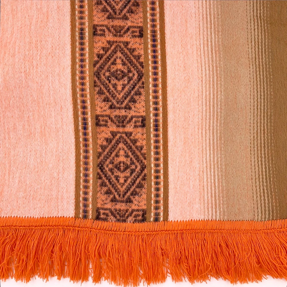 Poncho Pullover Ligero BABY ALPACA Lana Con Capucha Flecos UNISEX Hecho a Mano Foto 4 de 4