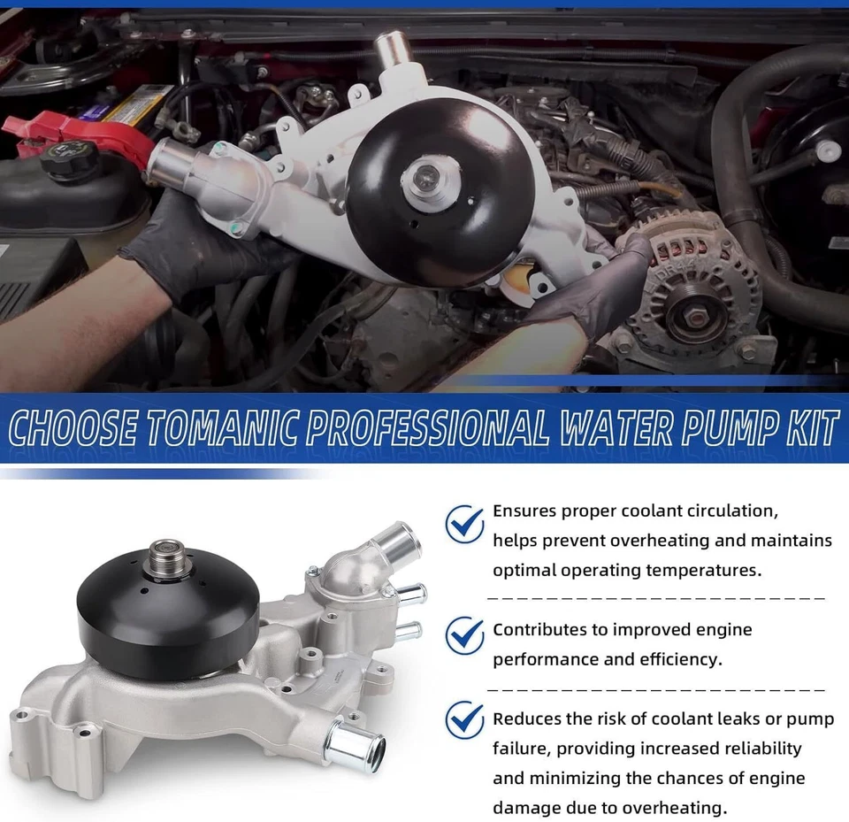Bomba de agua con termostato para Chevrolet GMC Vortec 2007-2016 4,8 L/5,3 L/6,0 L/6,2 L Foto 4 de 4