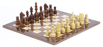 Staunton Champ Hand Carved Chessmen Weighted Felted Master Board Set 2 Queens