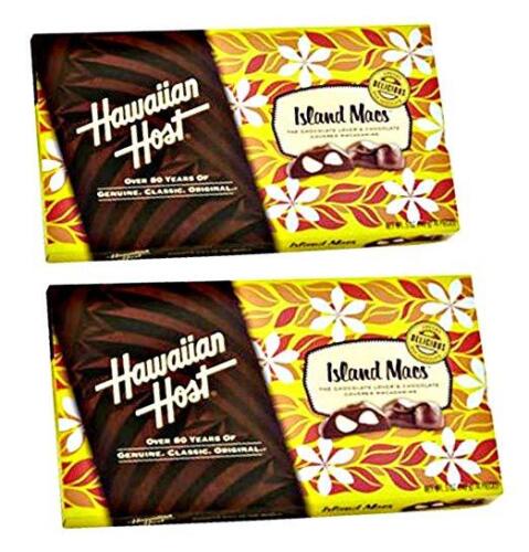 HAWAII HAWAIIAN HOST ISLAND MACS CHOCOLATE COVERED MACADAMIAS NUTS 5 BOX PACK - Picture 1 of 2