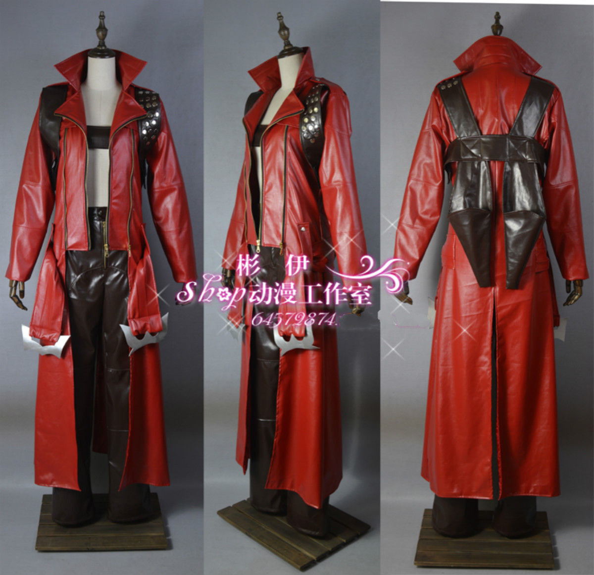 Unisex's Devil May Cry Dante Cosplay Costume Jacket coat Free shipping