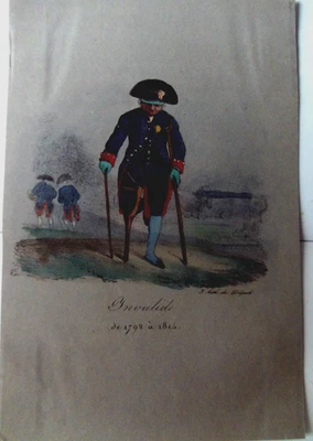 INVALIDE DE 1792 à 1814.Lith. de DELPECH.22,6 X 14,8 cm. - Photo 1/2