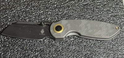Barely Used Kizer October Titanium Frame Lock w/ Black CPM 20CV Blade Ki3569A2