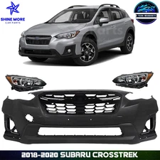 Front Bumper Cover Fascia & Grille Assembly Kit For 2018-2020 Subaru Crosstrek