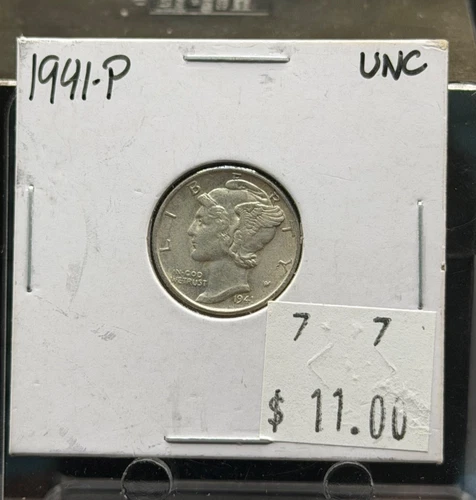 Uncirculated 1941 Philadelphia Mint Silver Mercury Dime ~ LOT I