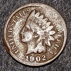 1902 Indian Head Cent Penny Antique U.S.A. One Cent Coin Avg Circ
