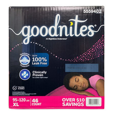 Goodnites Nighttime Bedwetting Underwear for Girls, XL 95-120lbs , 46ct