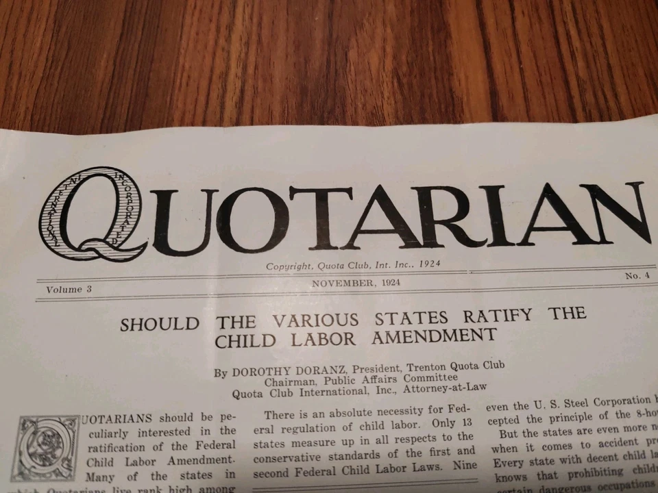 Quotarian Quota Club Magazine Vintage November 1924 Rare  - Image 3 of 4
