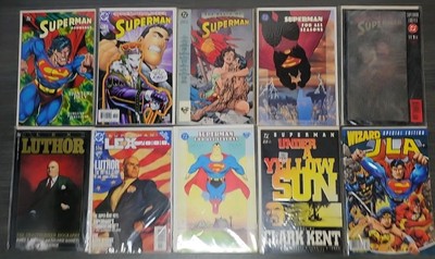 Mix Super Lot of 10 Superman, LEX DC Comics Baged + Boards Great Lot   #114 B11