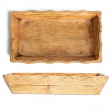 Mango Wood Scalloped Edge Tray