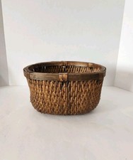 Vintage (Possibly Antique) Chinese Woven Rice Basket Asian Brown