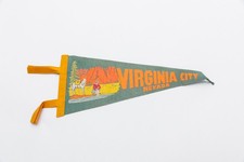 Vintage Virginia City Montana Gold Panner Souvenir Felt Pennant 12"